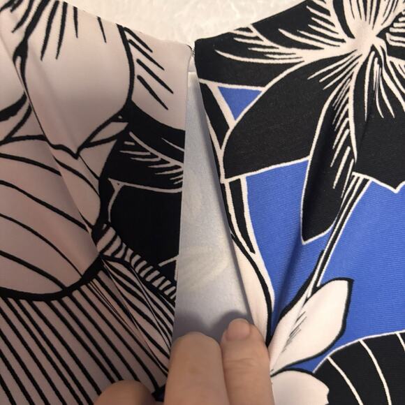 Kasper Plus Size 2X Blue Floral Lined Sheath Dress EUC - Picture 6 of 8